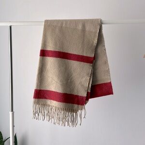 MADISON 88 oversized  color block striped scarf coffee brown scarf